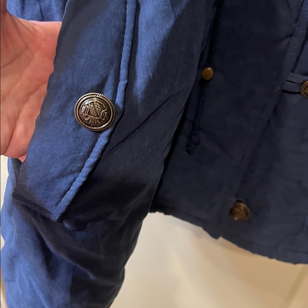 Navy Blue Women's Hooded Jacket ELETER - Picture 4 of 14